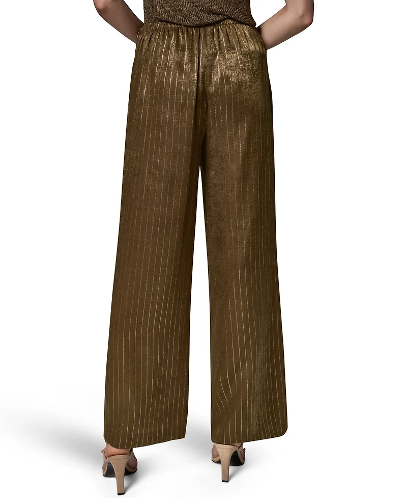 Donna Karan New York Women's Pinstripe Satin Pull-On Pants