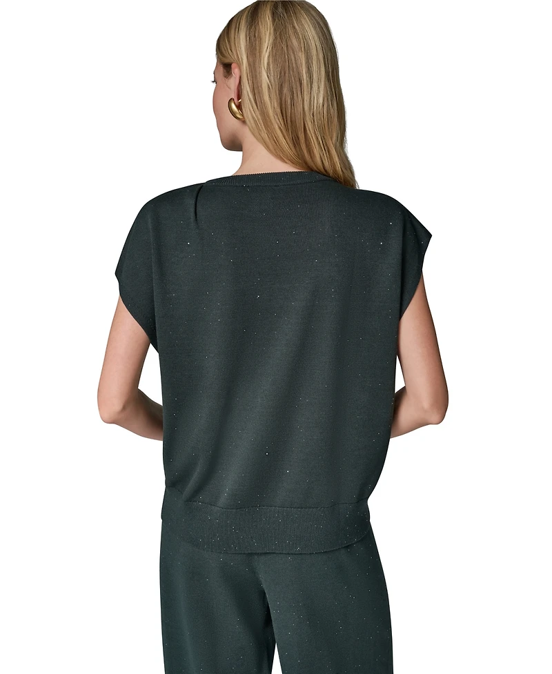 Donna Karan New York Women's Crewneck Cap-Sleeve Sweater