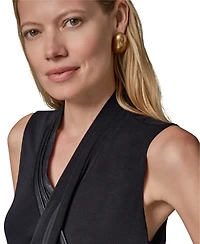 Donna Karan New York Women's Jersey V-Neck Blouse