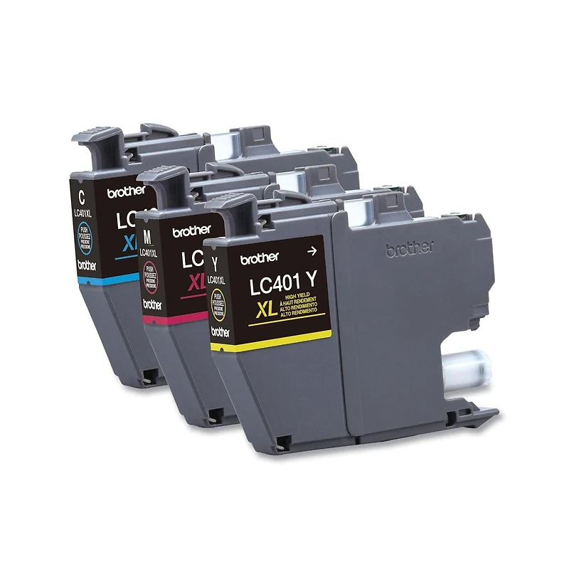 Brother LC401XL3PKS High-Yield 500-Page-Yield 3-Piece Ink Cartridges Compatible with Brother Mfc-J1010DW, Mfc-J1012DW, and Mfc-J1170DW