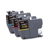 Brother LC401XL3PKS High-Yield 500-Page-Yield 3-Piece Ink Cartridges Compatible with Brother Mfc-J1010DW, Mfc-J1012DW, and Mfc-J1170DW