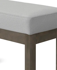 Simpli Home Milltown 18.3" Wood Footstool Small Ottoman Bench