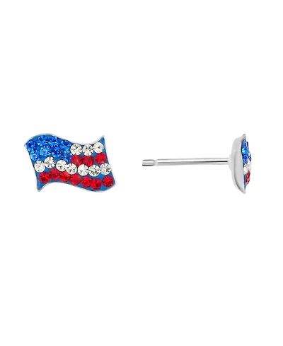 Macy's Crystal Pave American Flag Stud Earrings