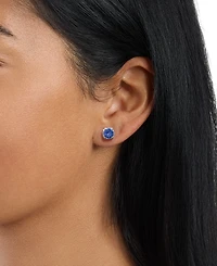 Macy's 6mm Round Crystal with Cubic Zirconia Halo Stud Earrings