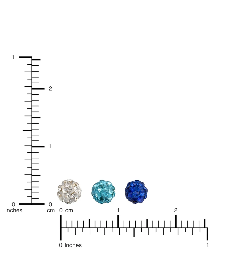 Macy's Crystal Pave 4mm Ball Trio Stud Earrings