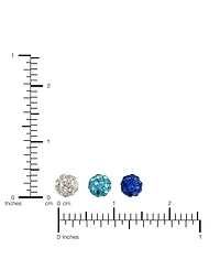 Macy's Crystal Pave 4mm Ball Trio Stud Earrings