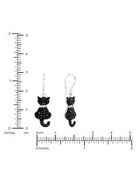 Macy's Crystal Pave Cats Drop Earrings