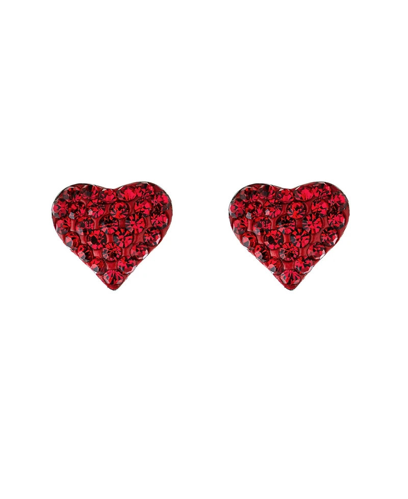 Macy's Crystal Pave 12mm Domed Heart Stud Earrings