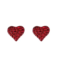 Macy's Crystal Pave 12mm Domed Heart Stud Earrings