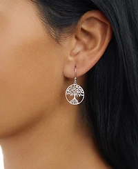 Macy's Laser Cut Tree of Life Circle Drop Earrings