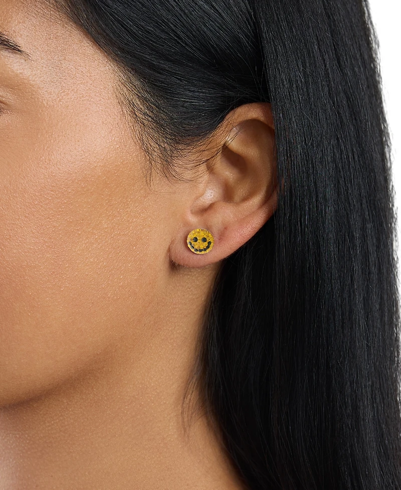 Macy's Crystal Pave Smiley Face Stud Earrings