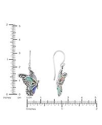 Macy's Abalone Imitation Pearl Oxidized Butterfly Drop Earrings