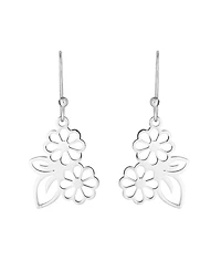 Macy's Laser Cut Double Flower Drop Earrings
