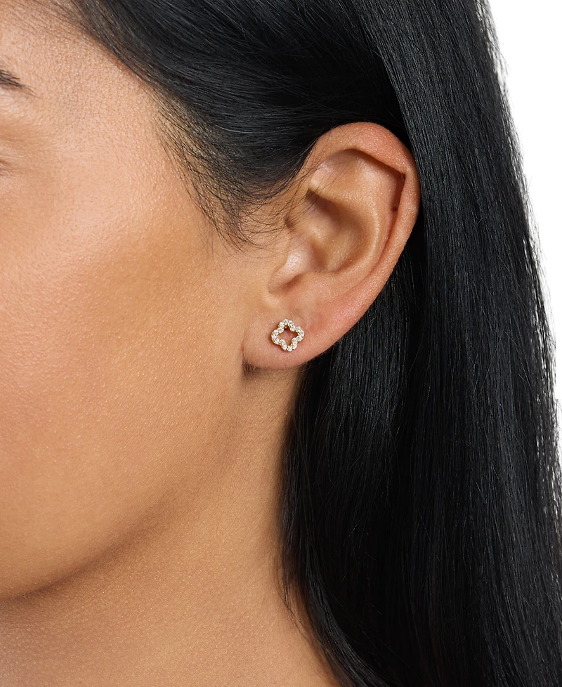 Macy's Cubic Zirconia Open Clover Stud Earrings