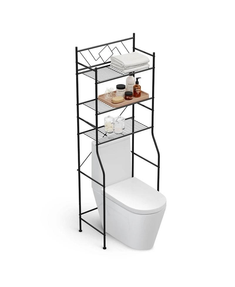 Home Zone Living 3-Tier Over the Toilet Bathroom Storage Organizer with Wide Stabilizing Base