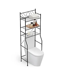 Home Zone Living 3-Tier Over the Toilet Bathroom Storage Organizer with Wide Stabilizing Base