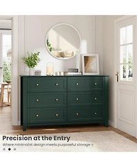 gaomon 54" Wide 6-Drawer Dresser with Metal Knobs, Modern Chest for Bedroom and Living Room