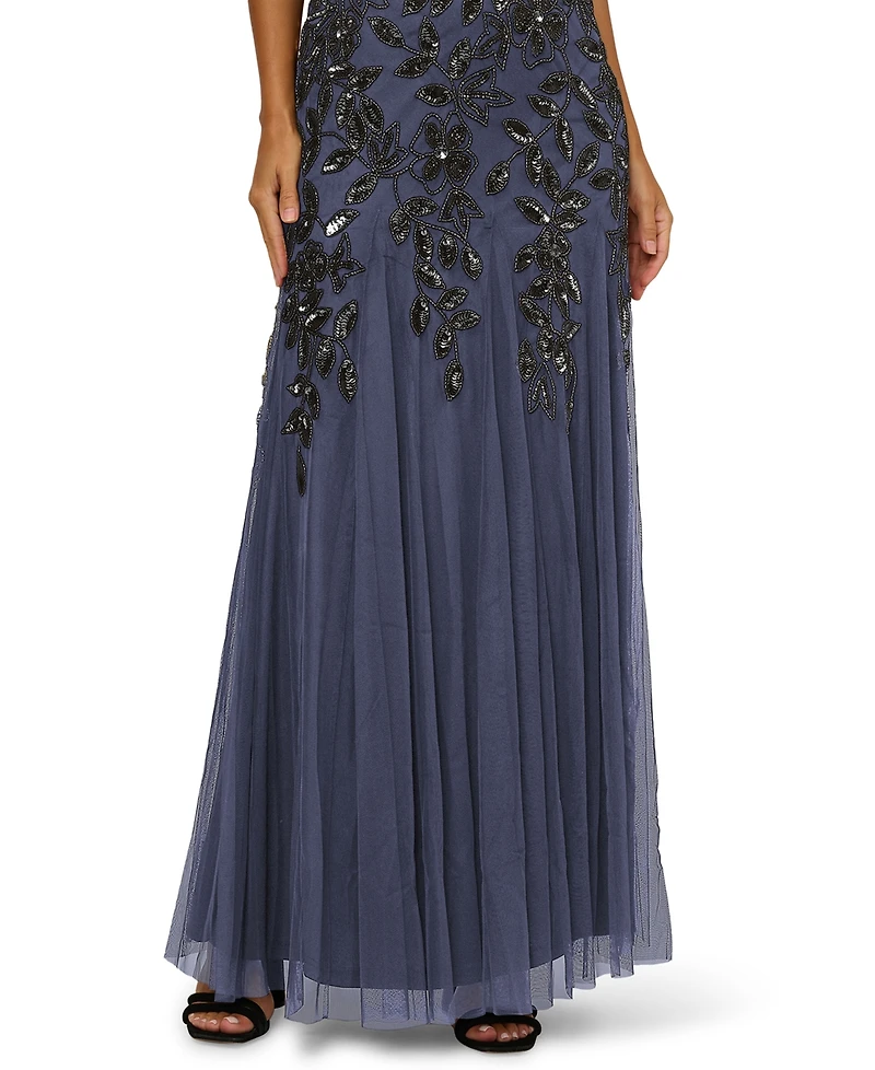 Adrianna Papell Women's Halter Neck Beaded Dress
