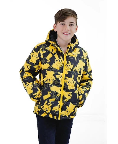 Pokemon Pikachu Boys' ( 4 to 16 ) Hooded Puffer Coat