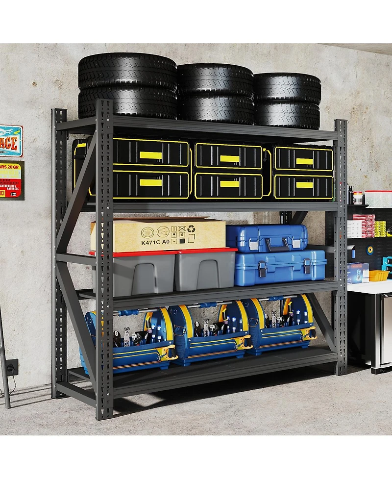 Streamdale Furniture Heavy Duty Adjustable Metal Garage Shelving Unit, 6000LBS Capacity