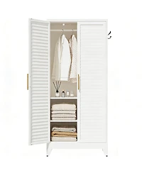 Streamdale Furniture 71" Tall 2-Door Metal Portable Wardrobe Closet