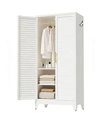 Streamdale Furniture 71" Tall 2-Door Metal Portable Wardrobe Closet