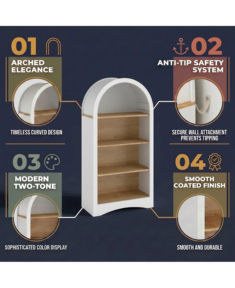 Streamdale Furniture 47" Arched 4-Tier Freestanding Storage Display Rack