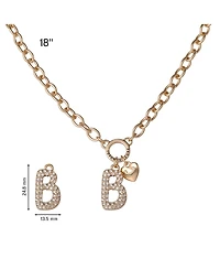 Juicy Couture Bubble Letter Necklace for Women with Clear Stones 18"+2