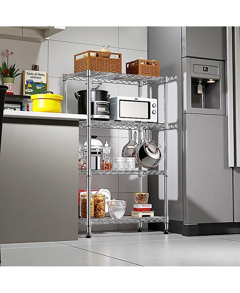 Streamdale Furniture 4-Tier Steel Wire Storage Shelving Unit, 1000 lbs Capacity