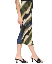 Dkny Women's Printed Rib Knit Pencil Midi Skirt