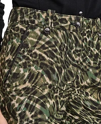 Dkny Women's Printed Sanded Twill Barrel-Leg Pants