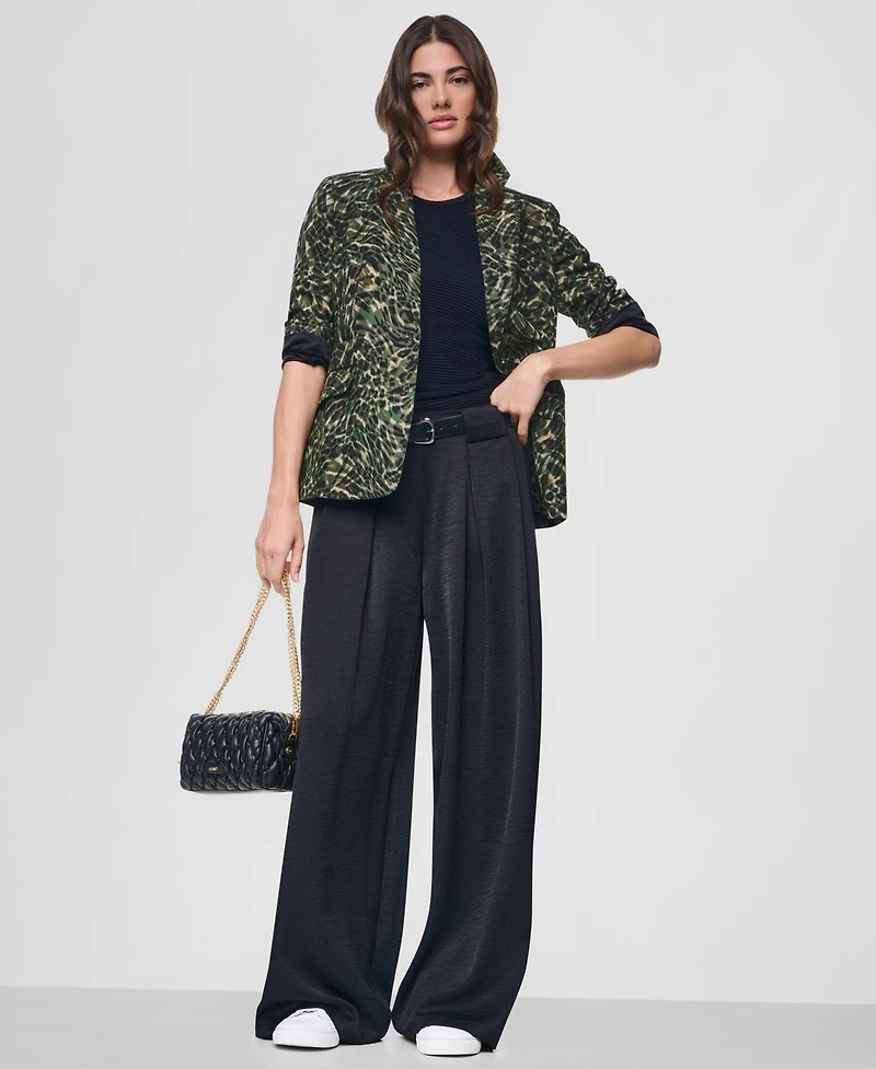 Dkny Women's Two-Button Collared & Flap Pockets Jacket