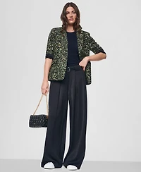 Dkny Women's Two-Button Collared & Flap Pockets Jacket