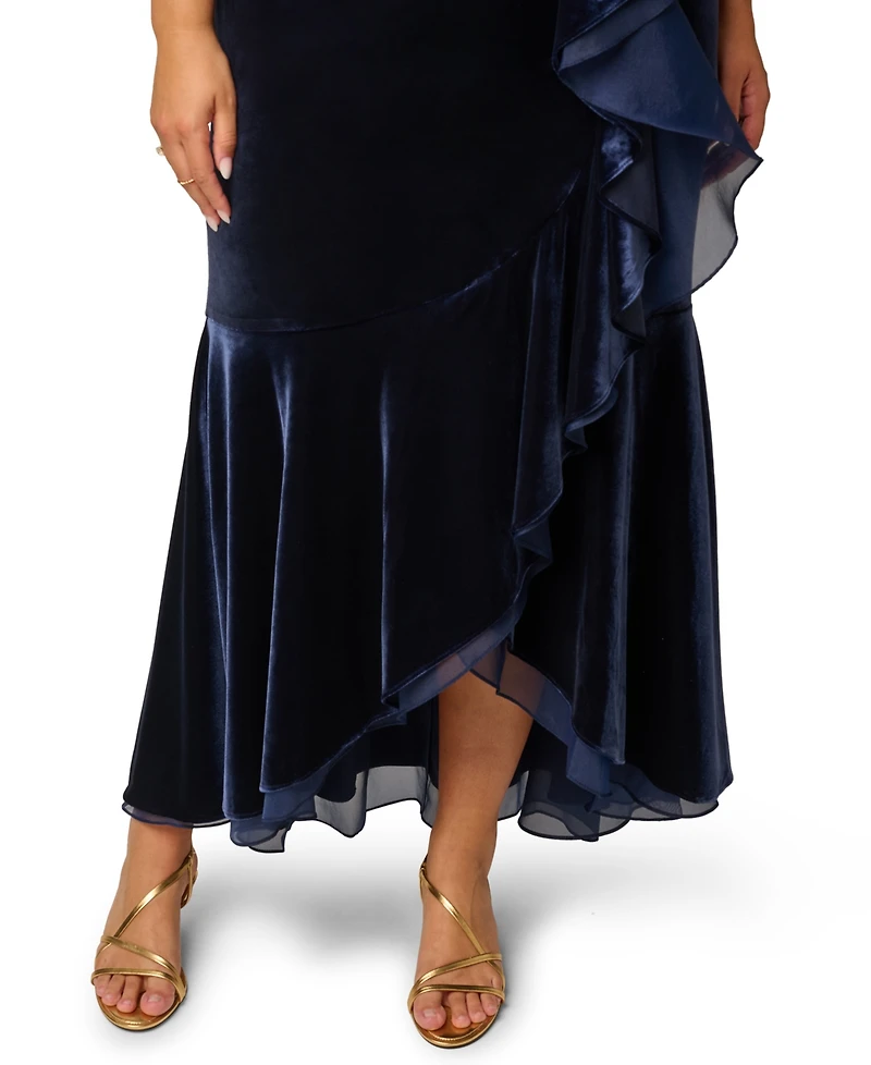 Adrianna Papell Plus Surplice Neck Fit & Flare Dress