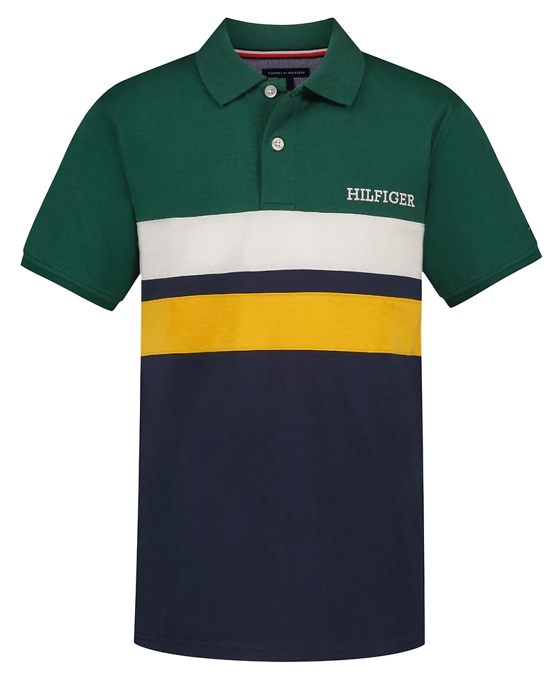 Tommy Hilfiger Boys' 8-20 Paneled Color-Block Short-Sleeve Polo Shirt