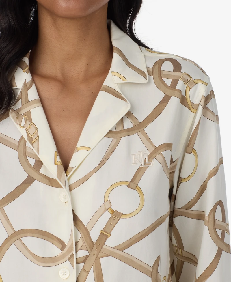 Lauren Ralph Women's Button-Front Pajama Set
