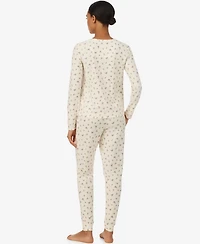 Lauren Ralph Women's Long-Sleeve Henley Top and Jogger Pant Set