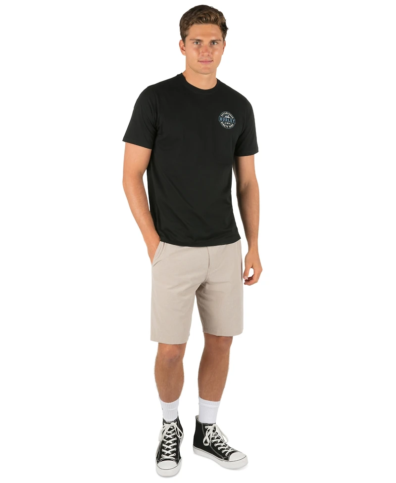 Hurley Men's Camp Artwork At Center Back Crewneck T-Shirt