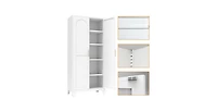 Flynama Tall Metal Storage Cabinet with Adjustable Shelves for Kitchen Bedroom Office