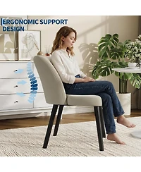 gaomon Dining Chairs Set of 6, Upholstered Velvet with Curved Back, Metal Legs, Kitchen and Room
