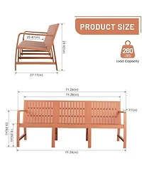 Mondawe 3 Seater Patio Waterproof Pp Material Sofa
