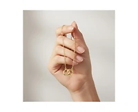 Genevive Minimalist Stylish Sterling Silver Two Rings Chain Necklace