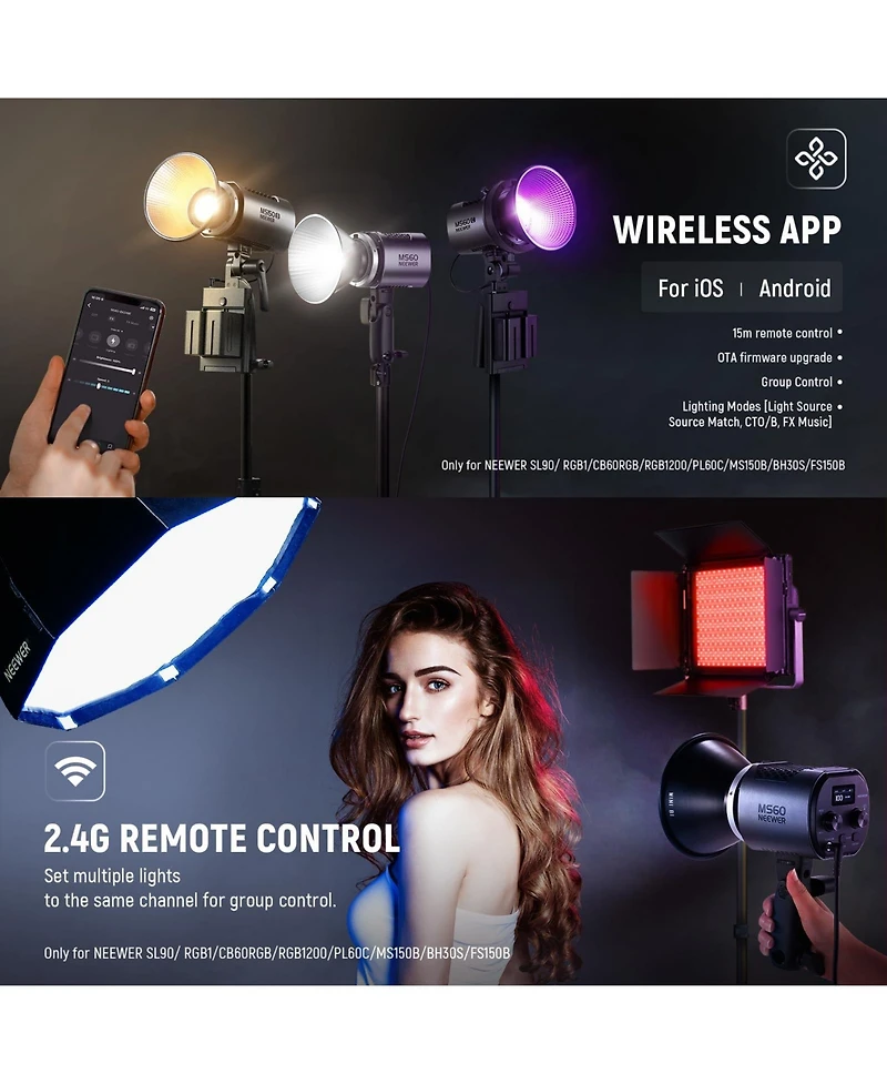 Neewer MS60 Dimmable Led Video Light