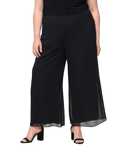 Alex Evenings Plus Pull-On Chiffon Pants