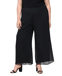 Alex Evenings Plus Pull-On Chiffon Pants