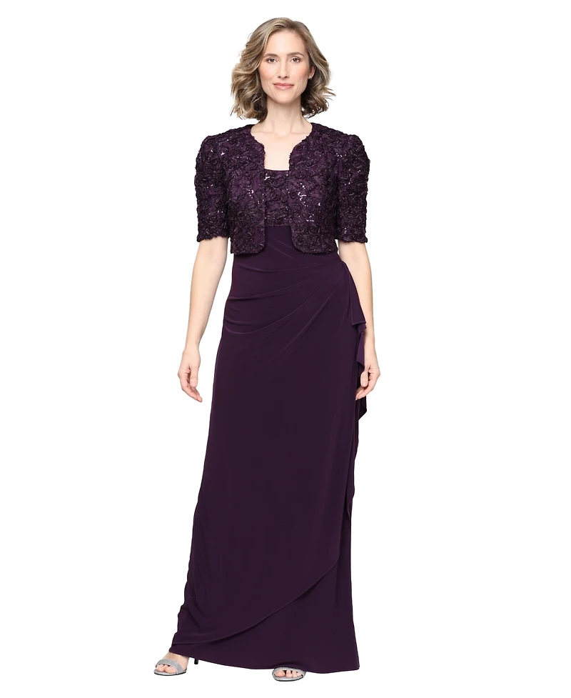 Alex Evenings Petite Lace Jacket and Ball Gown, 2-Piece Set