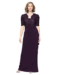 Alex Evenings Petite Lace Jacket and Ball Gown, 2-Piece Set