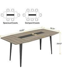 Tribesigns 6FT Conference Table: "H boat-shaped meeting table. Industrial seminar table for office meeting rooms