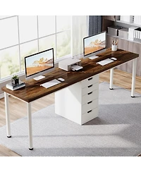 Tribesigns Two Person Computer Desk with 5 Drawers: 78.7" extra long double desk. Modern workstation for home office