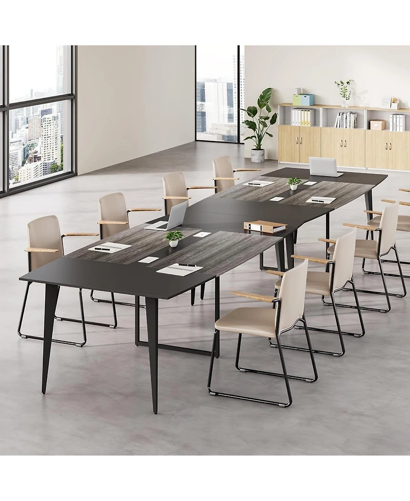 Tribesigns 8Feet Conference Room Table, Boat Shaped Meeting Table